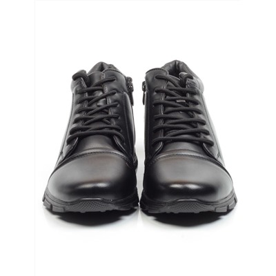 TYM757A BLACK Ботинки зимние мужские (искусственная кожа, искусственный мех)