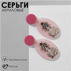 Серьги акрил "Девушка" китаянка, цветные