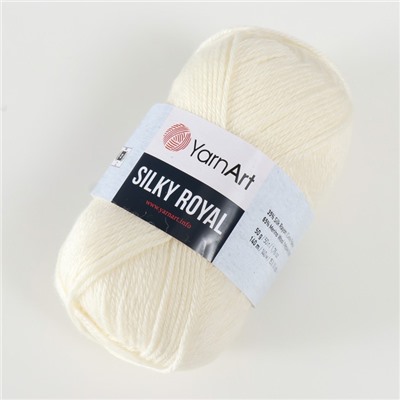 Пряжа "Silky Royal" 65% мерин.шерсть, 35% иск.шелк 140м/50г (430 молочный)