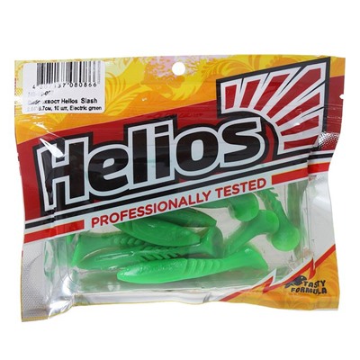 Виброхвост Helios Slash Electric green, 6.7 см, 10 шт. (HS-19-007)