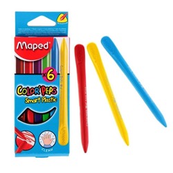 Maped. Мелки пластиковые "Color'Peps Smart Plastic" в картонном футляре (6 шт) арт.862010