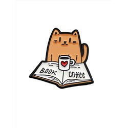Металлический значок "Cat with book"