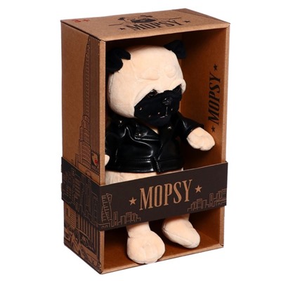 Мягкая игрушка "Мопс Мопси в кожаной куртке", 20 см MT-MRT-M002-20