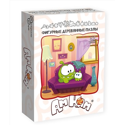 Фигурный деревянный пазл "Ам Ням" Cut the rope арт.8399 (мрц 449 руб.) /48