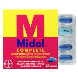 Midol В комплекте, 24 желатиновых капсулы