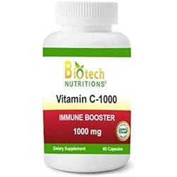 Biotech Nutritions Biotech Nutritions Vitamin C-1000 1000 Mg 60 Vegetable Capsules, 60 Count