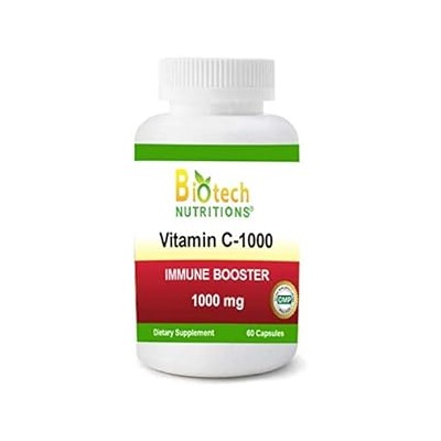 Biotech Nutritions Biotech Nutritions Vitamin C-1000 1000 Mg 60 Vegetable Capsules, 60 Count