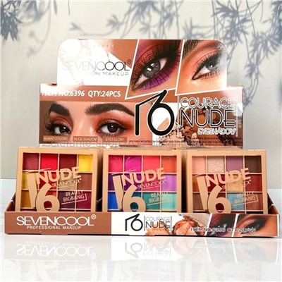 Набор из трех палеток теней SevenCool Nude Beauty BigBang 16 Colors (106)