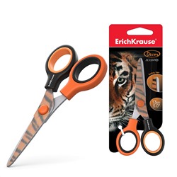 ErichKrause® Ножницы "Junior Decor Tiger" с принтом на лезвиях, 13см в блистере в асс. арт.14599