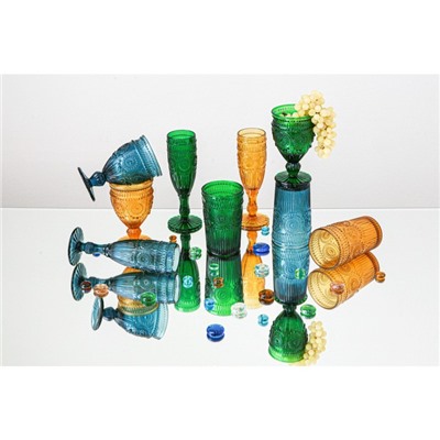 Набор стаканов стеклянных Magistro «Ларго», 350 мл, 6 шт, цвет янтарный