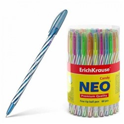 Ручка шариковая ErichKrause® Neo® Candy, цвет чернил синий (в тубусе по 60 шт.)