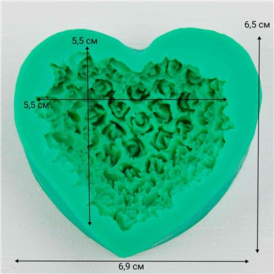 Силиконовый молд Сердце из роз