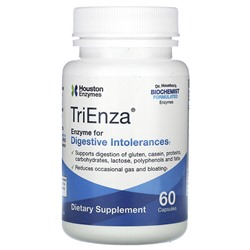 Houston Enzymes TriEnza, Фермент при пищеварительной непереносимости, 60 капсул