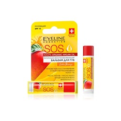 Eveline SOS 100% Organic Argan Oil Бальзам д/губ Питат.-восстан.Exotic Mango.(3)