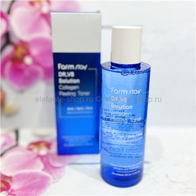 Тонер-пилинг FarmStay DR V8 Solution Collagen Peeling Toner 210ml (78)