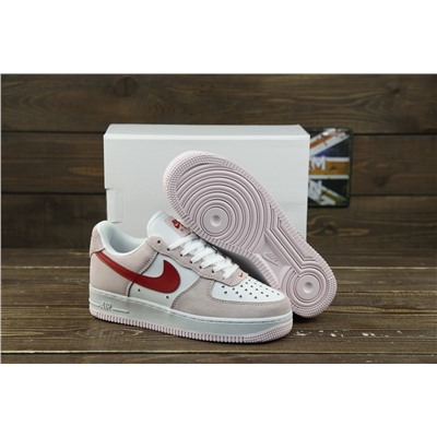 Nike Air Force 1 “Love Letter” Tulip Pink /White /University Red из натуральной кожи и замши