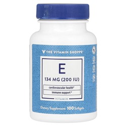 The Vitamin Shoppe Vitamin E, 134 mg (200 IU), 100 Softgels