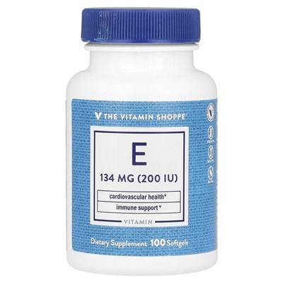 The Vitamin Shoppe Vitamin E, 134 mg (200 IU), 100 Softgels