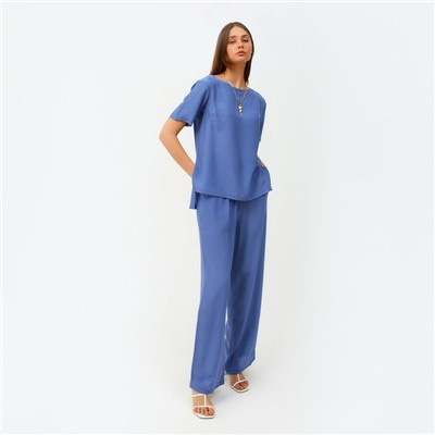 Костюм женский (футболка, брюки) MINAKU: Enjoy цвет синий, размер 42