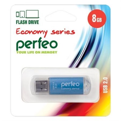 8Gb Perfeo E01 Blue Economy Series USB 2.0 (PF-E01N008ES)