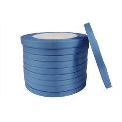 Однотонная атласная лента (темно-голубой), 6мм * 250 ярдов