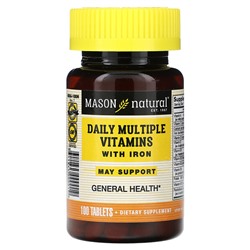 Mason Natural Ежедневные комплексные витамины с железом, 100 таблеток