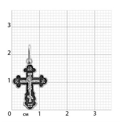 Крест из серебра частичное чернение литье