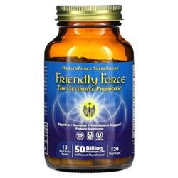 HealthForce Superfoods Friendly Force, Лучший пробиотик, 25 миллиардов КОЕ, 120 веганских капсул