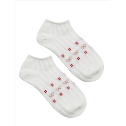 Короткие носки р.35-40 "Knit" Бантик и красные точки