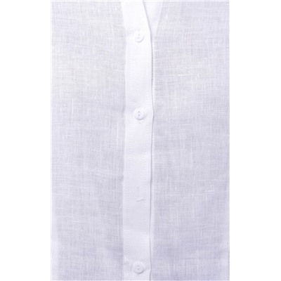 4513 Белая льняная блуза - жакет.