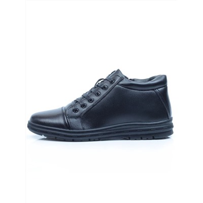TYM927A BLACK Ботинки зимние мужские (искусственная кожа, искусственный мех)