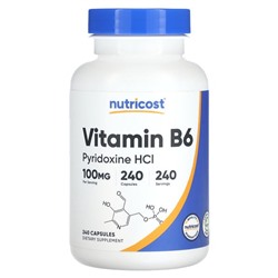 Nutricost Витамин B6 - 100 мг - 240 капсул - Nutricost