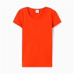 Футболка женская О-образный вырез, цвет оранжевый, размер 46