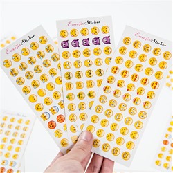 Наклейки Emoji 12 листов, 660 штук 9046277