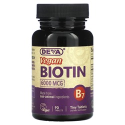 Deva Веганский биотин, 6000 мкг, 90 таблеток