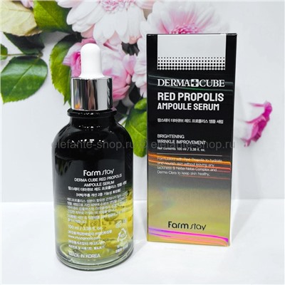 Сыворотка c прополисом FarmStay DERMA CUBE Red Propolis Ampoule Serum 100ml (125)