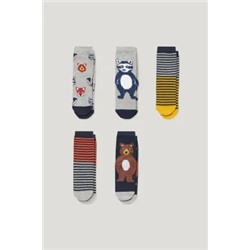 Multipack of 5 - woodland animals - socks with motif