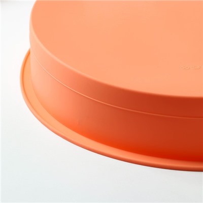 Форма силиконовая для выпечки Доляна «Круг», 28×5,5 см, цвет оранжевый