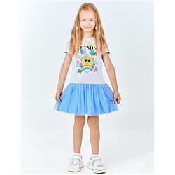 Платье для девочки KETMIN STAR MINI Light цв.Белый/Голубой с сеткой
