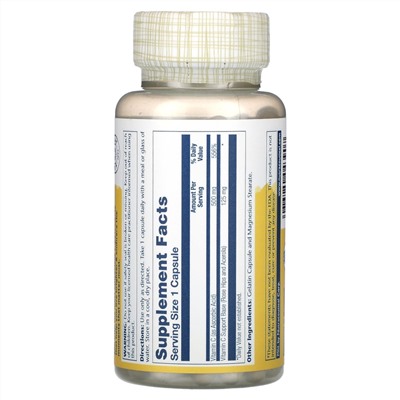 Solaray Витамин С с шиповником и ацеролой, 500 мг, 100 капсул