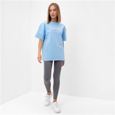 Футболка женская MINAKU OVERSIZE FIT: SPORTY & STYLISH  цвет голубой, р-р 42