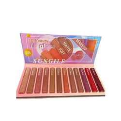 Набор матовых блесков для губ 3Q Beauty Sungile Lip Matte Gloss 12шт