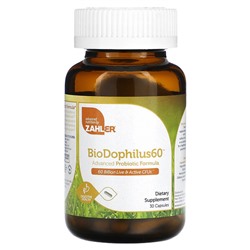 Zahler BioDophilus60, Усовершенствованная формула пробиотиков, 60 миллиардов КОЕ, 30 капсул