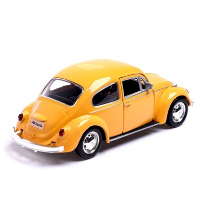 Машина металлическая VOLKSWAGEN BEETLE 1967, 1:32, открываются двери, инерция, цвет жёлтый