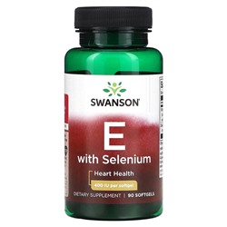 Swanson Витамин E с Селеном, 400 МЕ, 90 мягких капсул - Swanson