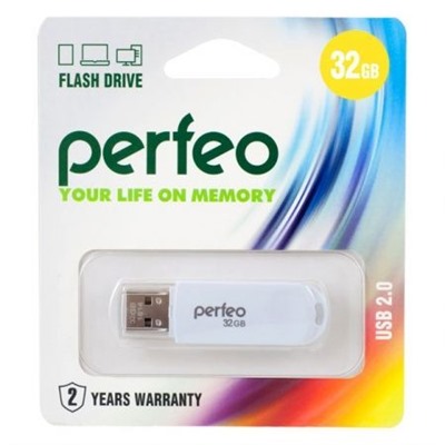 32Gb Perfeo C03 White USB 2.0 (PF-C03W032)