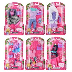 Одежда для кукол с аксессуарами, текстиль, пластик, 6 дизайнов, 15,5х26х2,5см  ИГРОЛЕНД