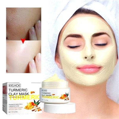 EELHOE Очищающая глиняная маска  для лица с куркумой  TURMERIC CLAY MASK 50 гр