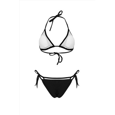 Купальник черный на завязках сексуальный купальник с вышивкой скорпион плавки бразилиана "Валлетта" Nothing But Love #818004