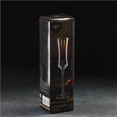 Бокал стеклянный для шампанского «Кира», 180 мл, 7×25,5 см, цвет перламутровый
